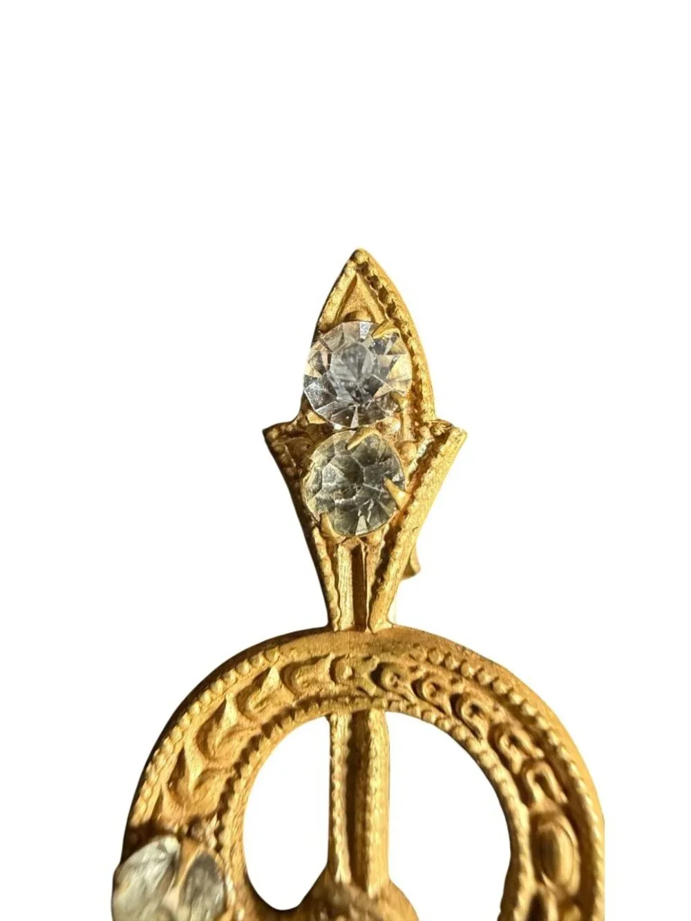 Vintage Costume Rhinestone Sash Brooch Buckle Style Serpentine Arrow Infinity